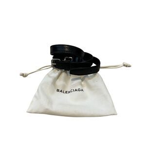 Balenciaga Wrap Bracelet in Black with Silver Hardware
